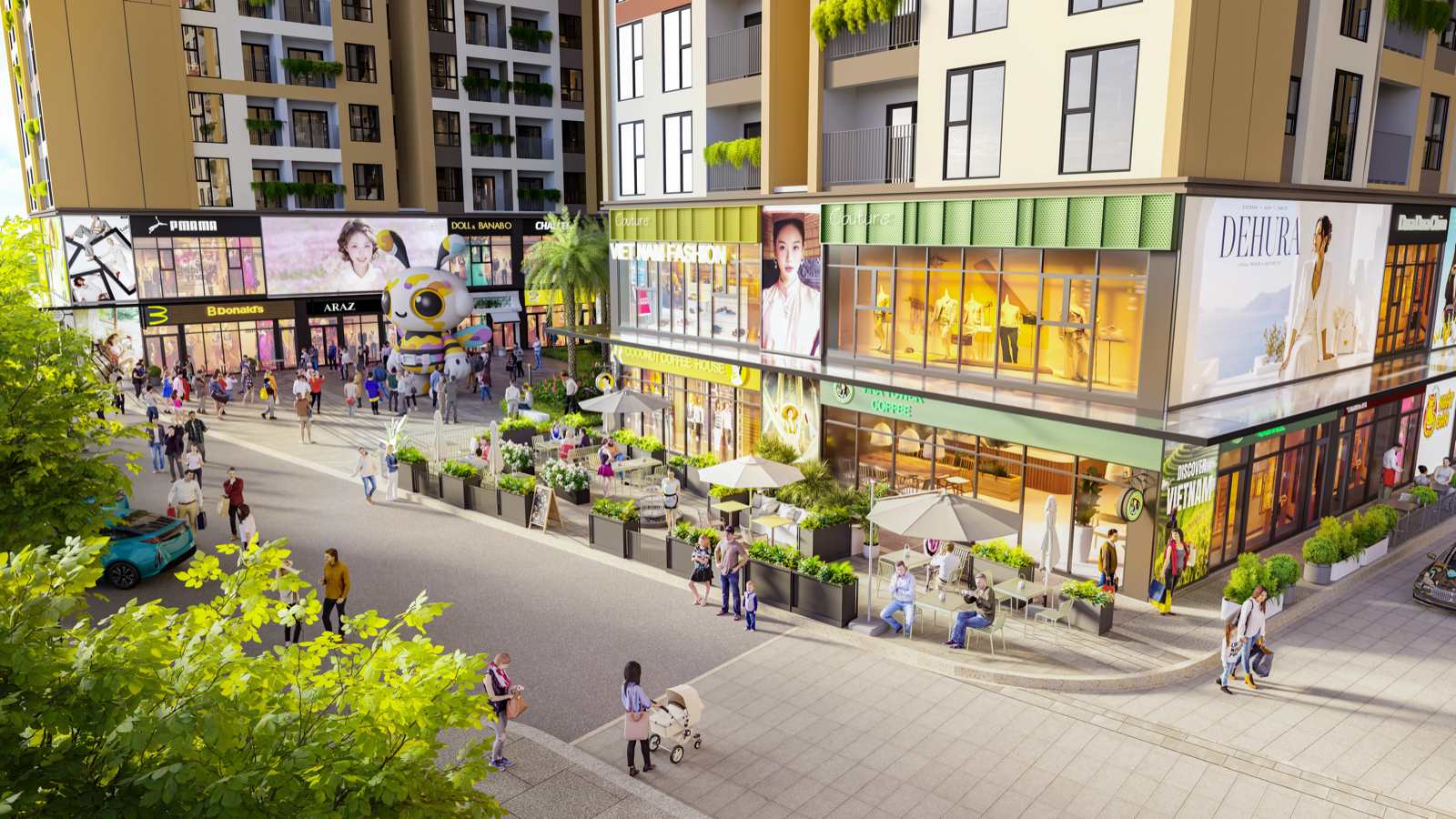 Phối cảnh khu thương mại Bcons Central Park